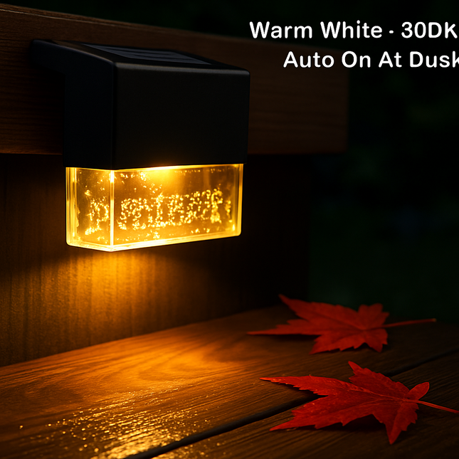 Solar Powered Deck Lights with Acrylic Bubble Lamps (6-Pack)