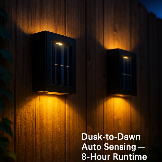 Solar Deck Lights Outdoor 2LED Beads Waterproof Fence Lamps