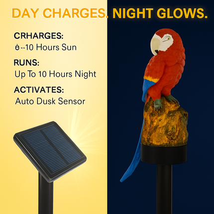 Parrot Garden Light Solar Powered LED Lamp Outdoors
