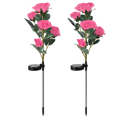 Solar Powered Rose Lights - Water-Resistant Pathway