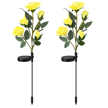 Solar Powered Rose Lights - Water-Resistant Pathway