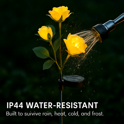 Solar Powered Rose Lights - Water-Resistant Pathway