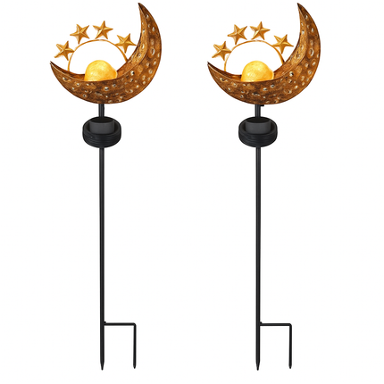 Solar Powered Sun Stake Lamp - Decorative Garden Light