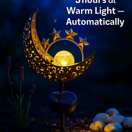 Solar Powered Sun Stake Lamp - Decorative Garden Light