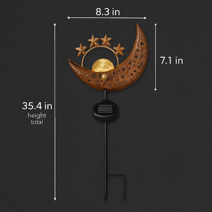 Solar Powered Sun Stake Lamp - Decorative Garden Light