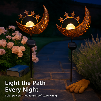 Solar Powered Sun Stake Lamp - Decorative Garden Light