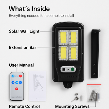 Solar Powered Motion Sensor Wall Light 300W