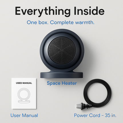 Space Heater with Tilt Head for Desk Use, Fast Heating
