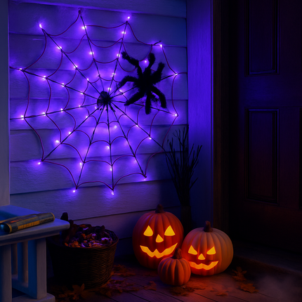 Spider Web Light with Hairy Spider - 3.28ft Decor
