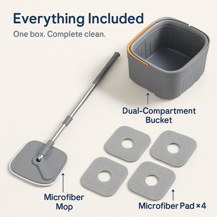 Spin Mop and Bucket System for Home Cleaning