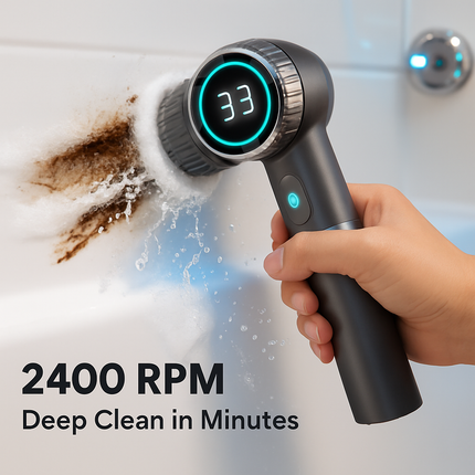 Electric Spin Scrubber Cordless Cleaner with 5 Heads