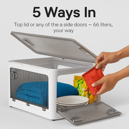 Foldable Storage Bins with Lid and Wheels