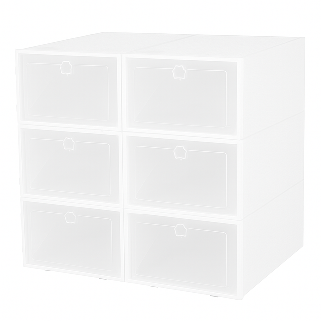 Collapsible Shoe Box Stackable Organizer - White