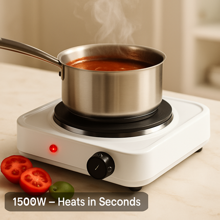 Electric Single Burner Hot Plate with Adjustable Temperature