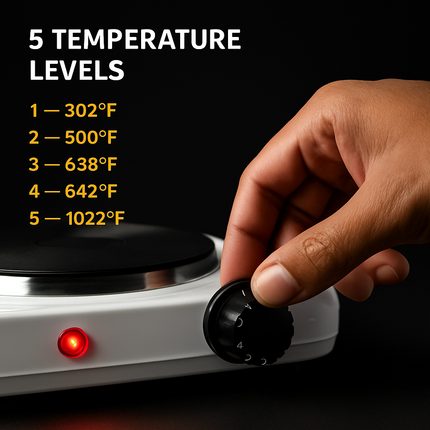 Electric Single Burner Hot Plate with Adjustable Temperature