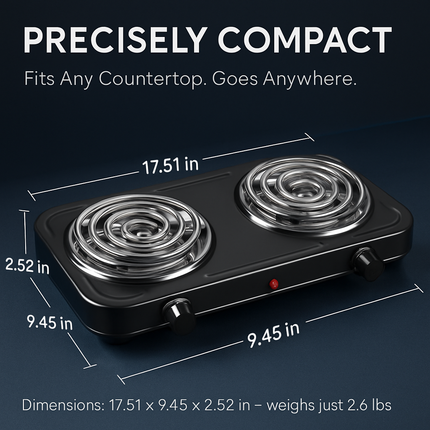 Compact Portable Burner Stove for Countertop Cooking