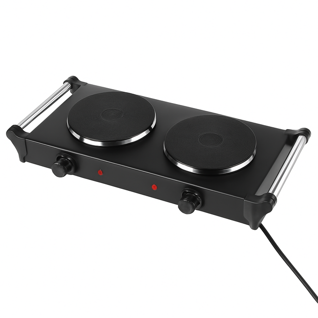 Electric Dual Burner Portable Hot Plate - Compact