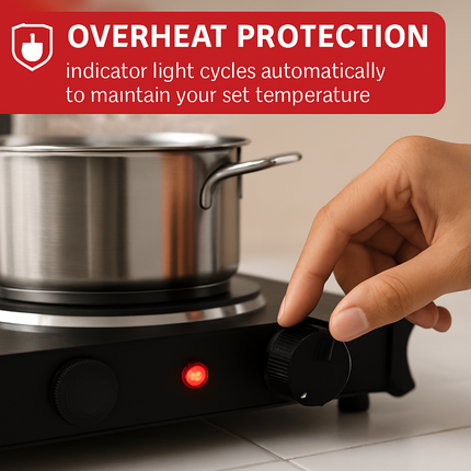 Electric Dual Burner Portable Hot Plate - Compact