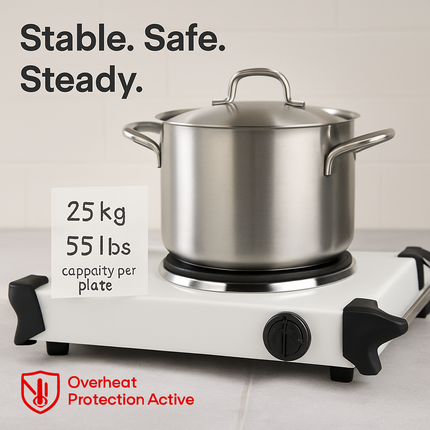 Electric Dual Burner Portable Hot Plate - Compact