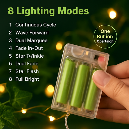 Ivy Leaves Battery Powered String Lights with LED Beads