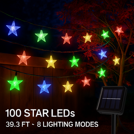 Solar Powered String Lights Fairy Star Lamps