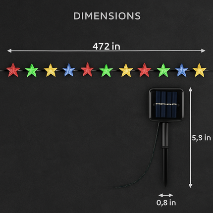 Solar Powered String Lights Fairy Star Lamps
