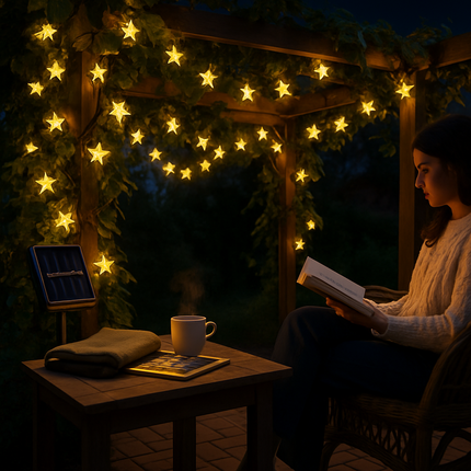 Solar Powered String Lights Fairy Star Lamps