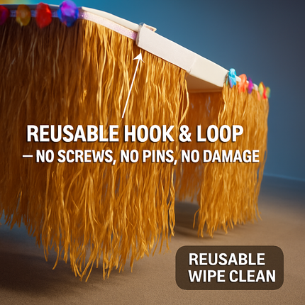 Grass Table Skirt - Tropical Luau Decor for Tables