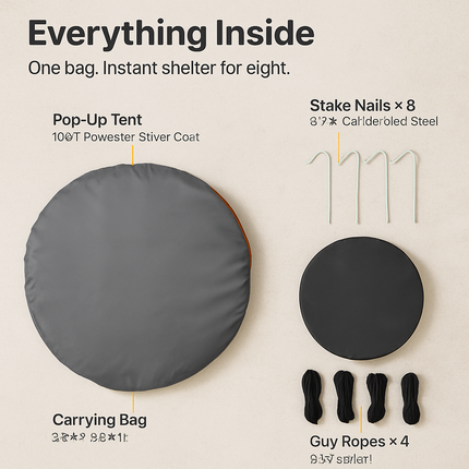 5-8 Person Pop Up Tent with Instant Setup