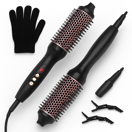 3-in-1 Thermal Hair Brush: Curler, Straightener & Comb