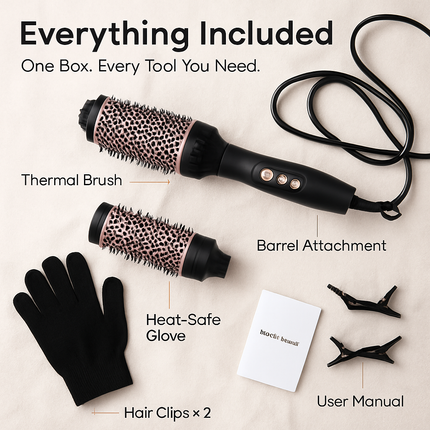 3-in-1 Thermal Hair Brush: Curler, Straightener & Comb