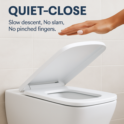 Square Toilet Seat with Grip-Tight Bumpers