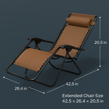 2Packs Zero Gravity Lounge Chair w/ Dual Side Tray 330lbs Load Foldable Recliner Chair w/ Stress Relief Pillow Patio Poolside Beach Lying Chair