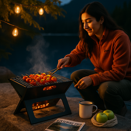 Portable BBQ Barbecue Grill Foldable Charcoal Grill Camping Garden Outdoor Travel