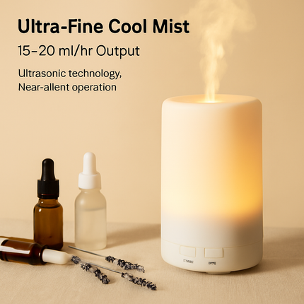Mini Cool Mist Humidifier Ultrasonic Aroma Essential Oil Diffuser w/7 Color LED Lights 4 Timer Settings for Office Home Room Vehicle Study Yoga Spa