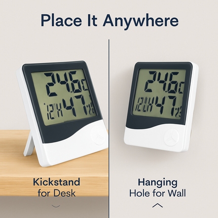 2-in-1 Thermometer and Hygrometer with Clock/Alarm Function