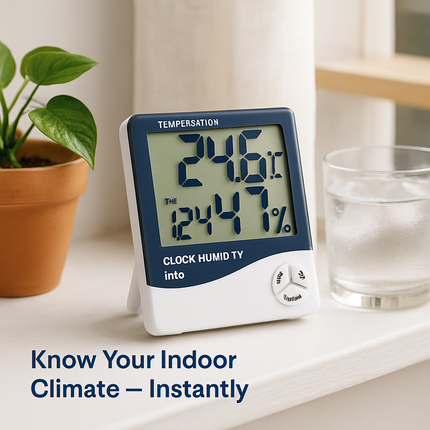 2-in-1 Thermometer and Hygrometer with Clock/Alarm Function