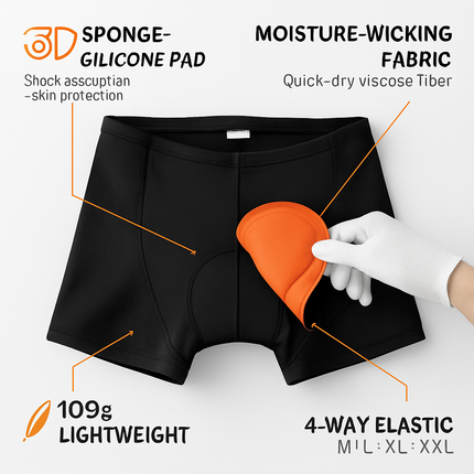 Men\'s Cycling Underwear Shorts 3D Padded Bike Underwear Shorts Breathable Moisture Absorbing Quick Dry
