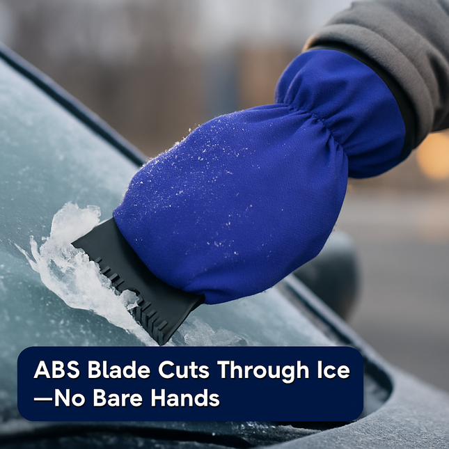 Ice Scraper Glove Car Windshield Snow Scraper Remover Glove Lined of Fleece Winter Ice Scraper Mitt Keep Warm