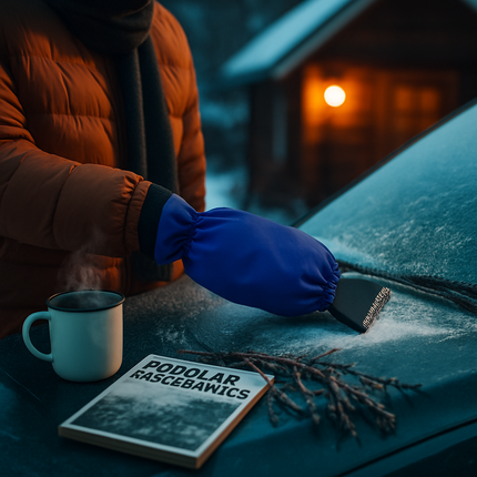 Ice Scraper Glove Car Windshield Snow Scraper Remover Glove Lined of Fleece Winter Ice Scraper Mitt Keep Warm