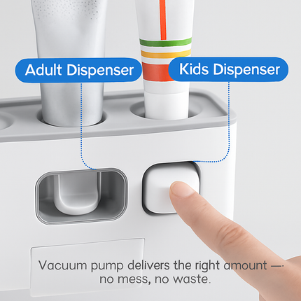 Toothbrush Holder Rack with Toothpaste Dispensers & Cups