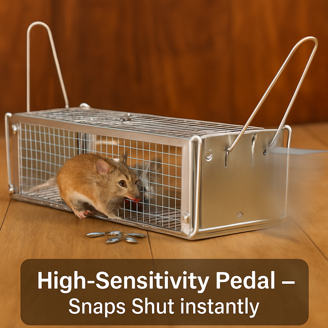 Dual Door Rat Trap Cage: Humane Live Trap for Mice & Rodents