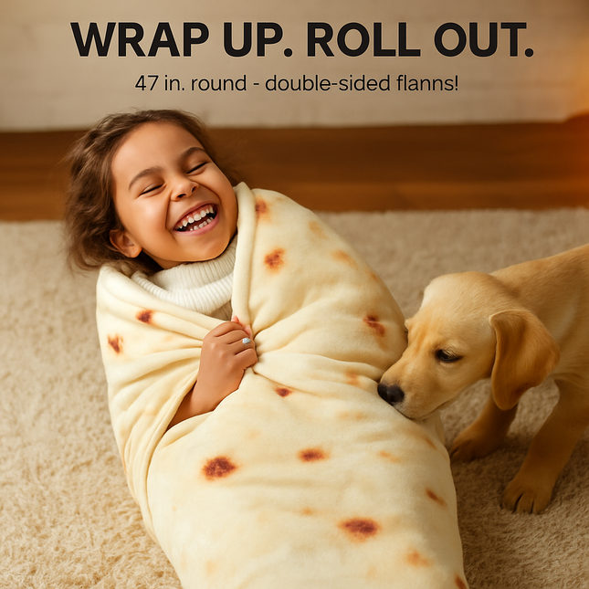 Burrito Tortilla Throw Blanket for Cozy Home Use