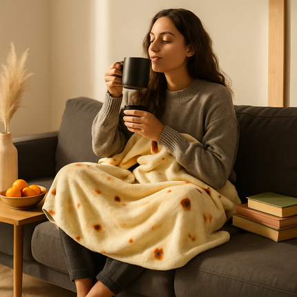 Burrito Tortilla Throw Blanket for Cozy Home Use