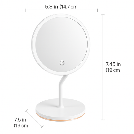 5X Magnifying Lighted Makeup Mirror with 360° Rotating Base