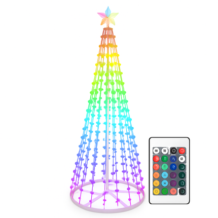 LED Smart Christmas Cone Tree Outdoor Lighted Christmas Tree Light with App Control Remote Control IP44 Waterproof Timer 210 Modes for Indoor Outside