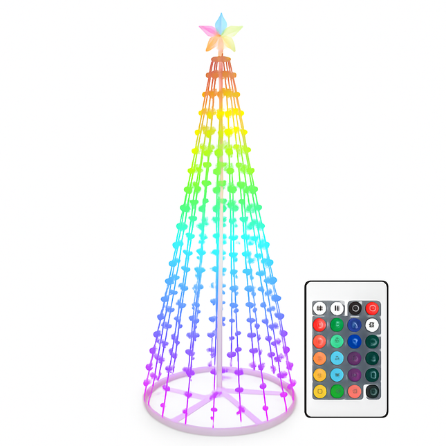 LED Smart Christmas Cone Tree Outdoor Lighted Christmas Tree Light with App Control Remote Control IP44 Waterproof Timer 210 Modes for Indoor Outside