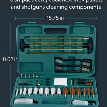 Gun Cleaning Kit with Brushes, Mops and Case