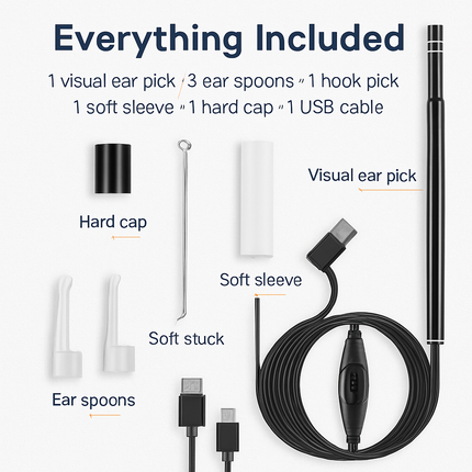 Ear Endoscope Wax Remover Tool with LED Lights