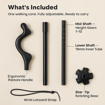 Walking Cane Collapsible with 10 Adjustable Heights